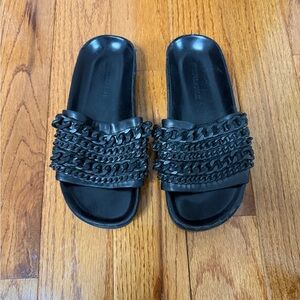 Kendall & Kylie Black Chain Sandals